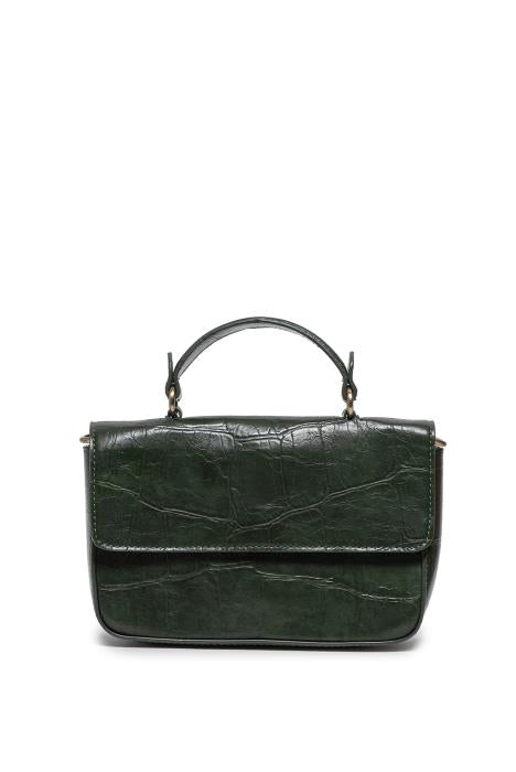 Wilma Croc Flap Handle Bag
