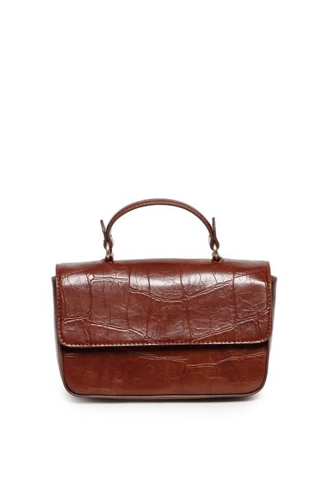 Wilma Croc Flap Handle Bag