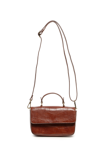 Wilma Croc Flap Handle Bag