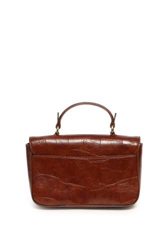 Wilma Croc Flap Handle Bag