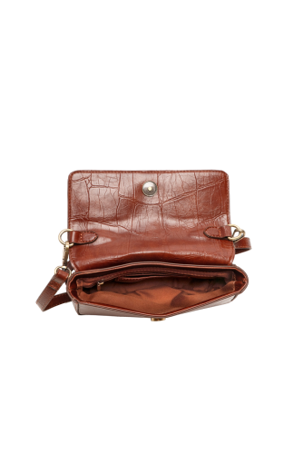 Wilma Croc Flap Handle Bag