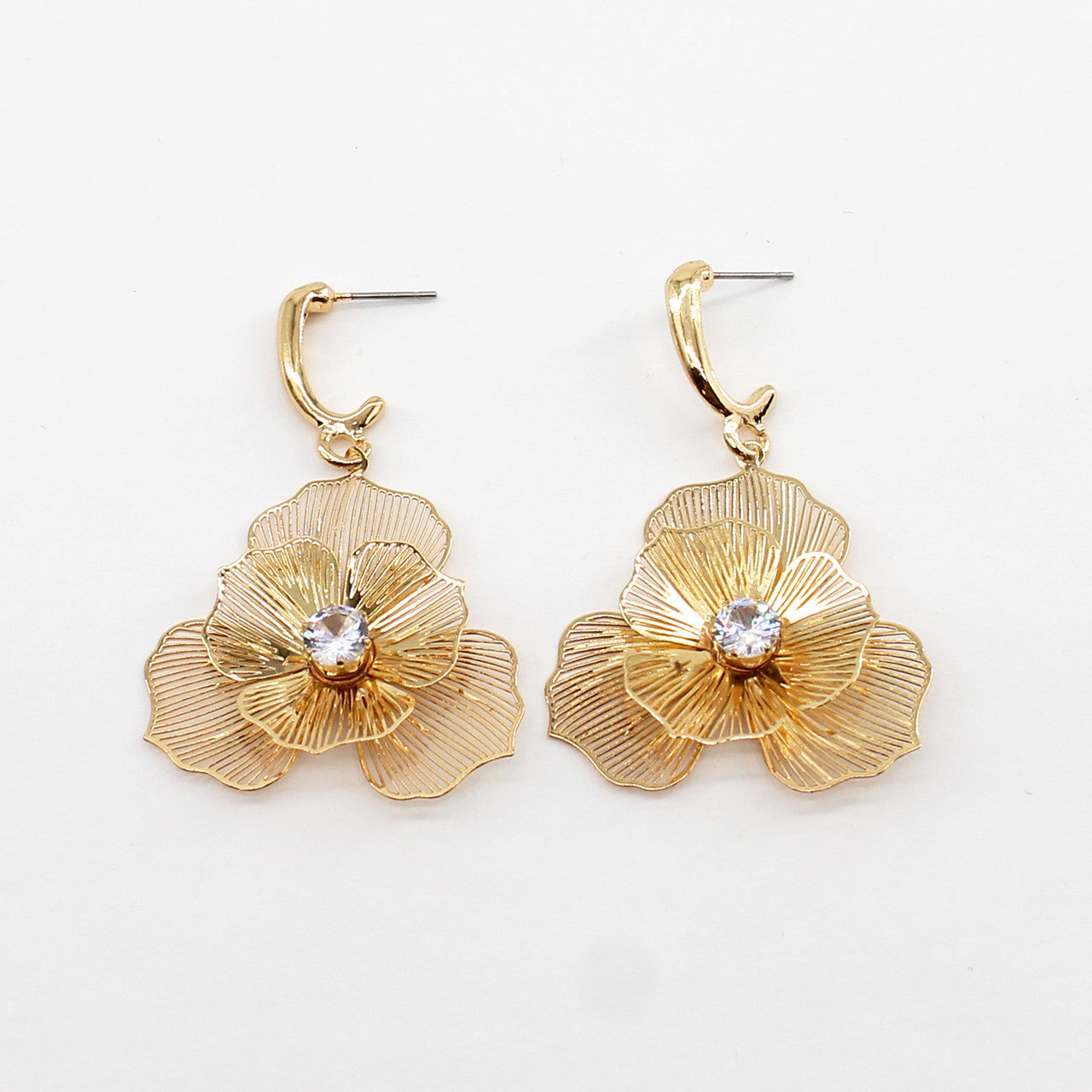 Wire Flower Dangle Earrings