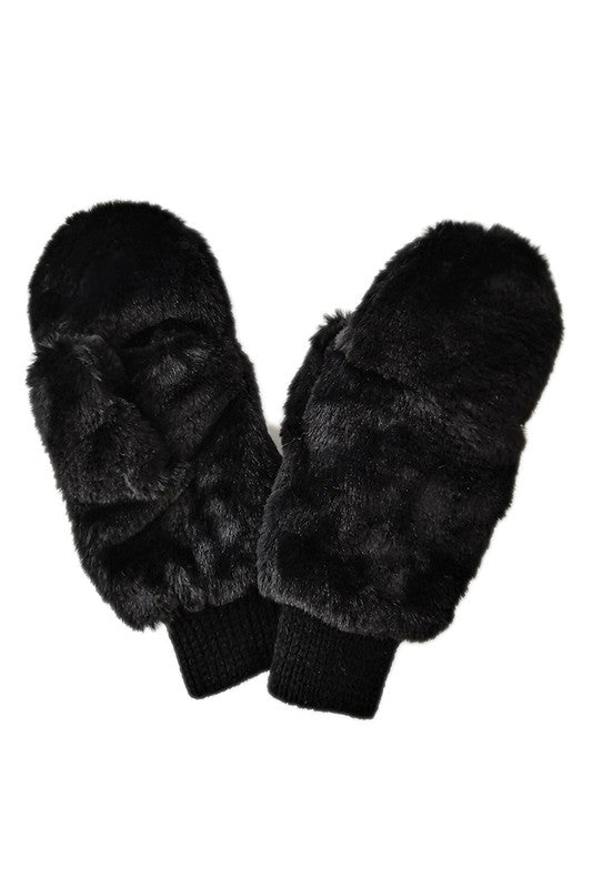 Faux Fur Mittens