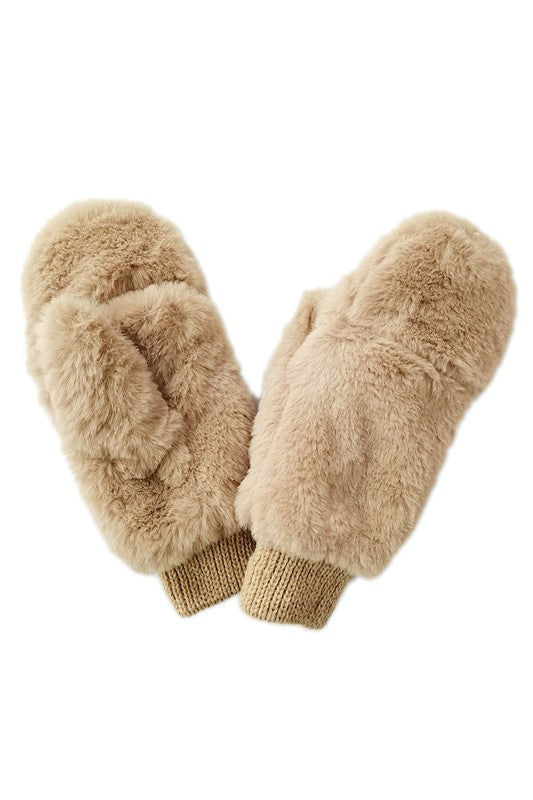 Faux Fur Mittens