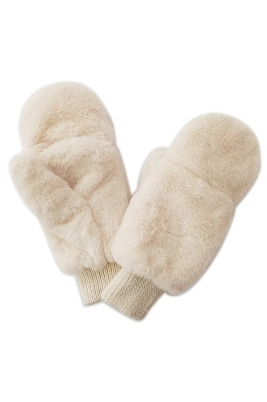 Faux Fur Mittens