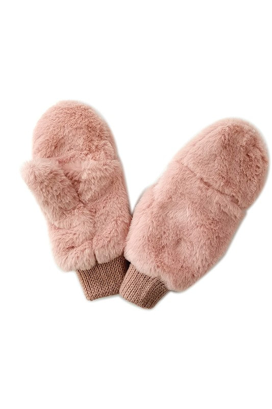 Faux Fur Mittens