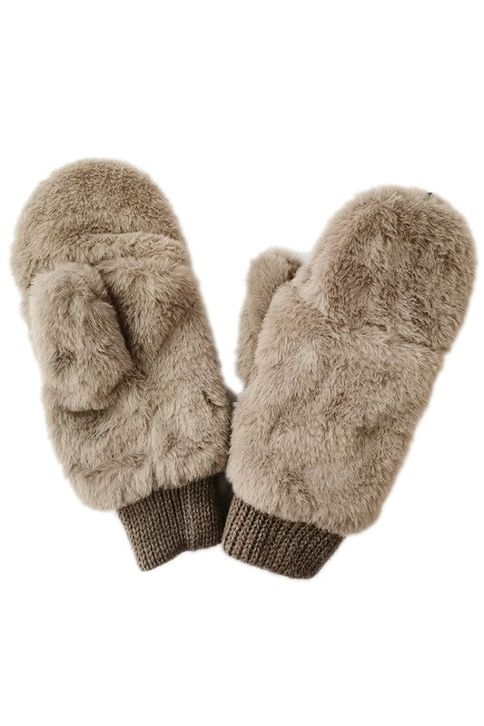 Faux Fur Mittens