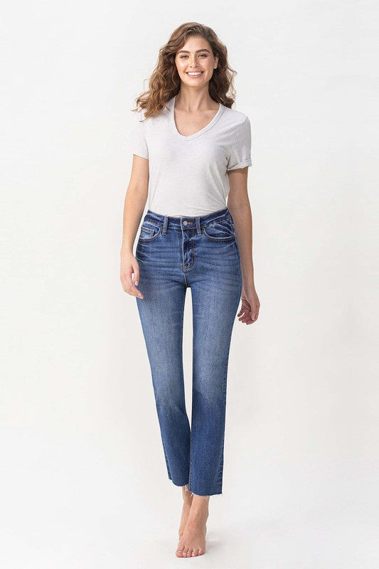 Livie Slim Straight Raw Hem Jeans
