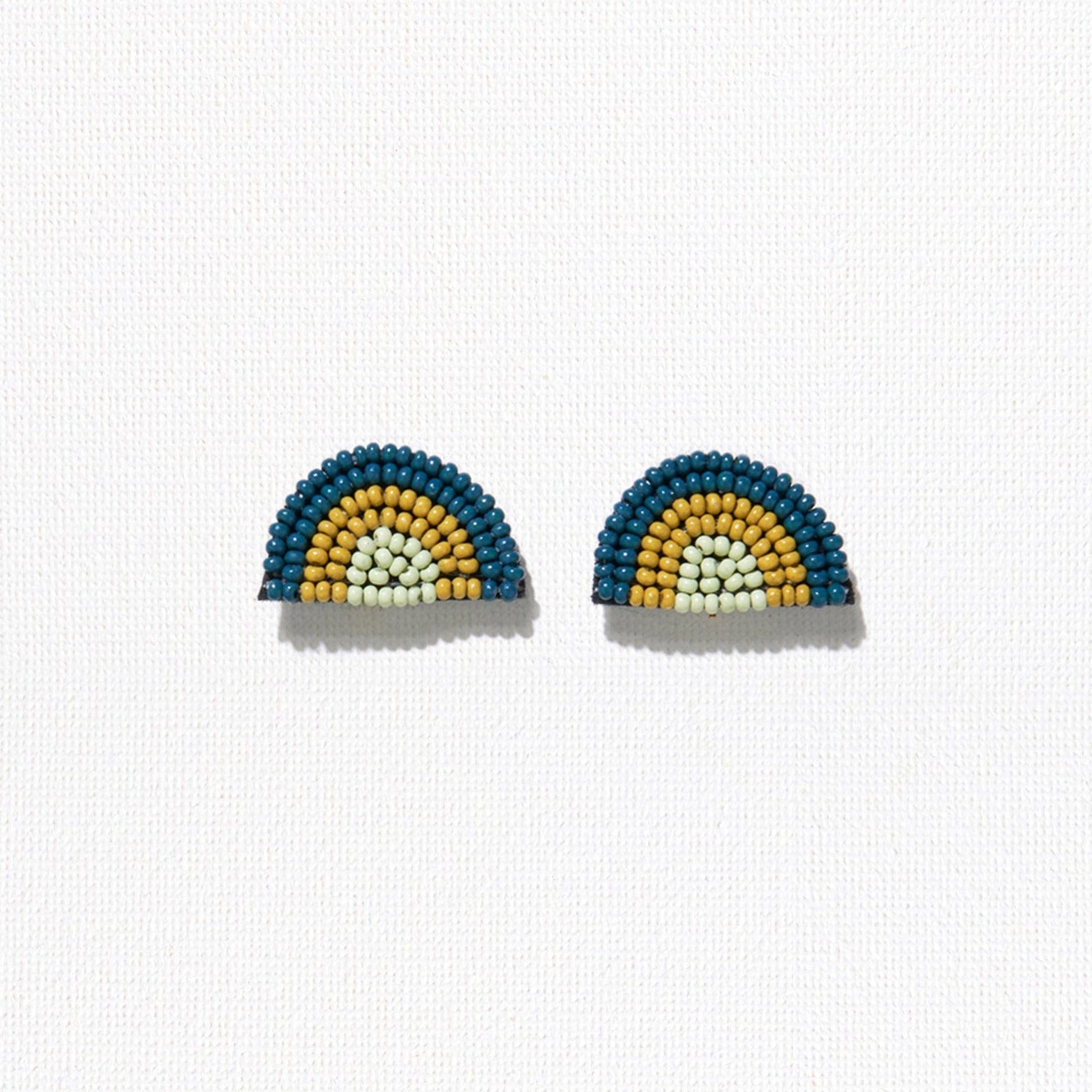 Peacock Rainbow Post Seed Bead Earrings
