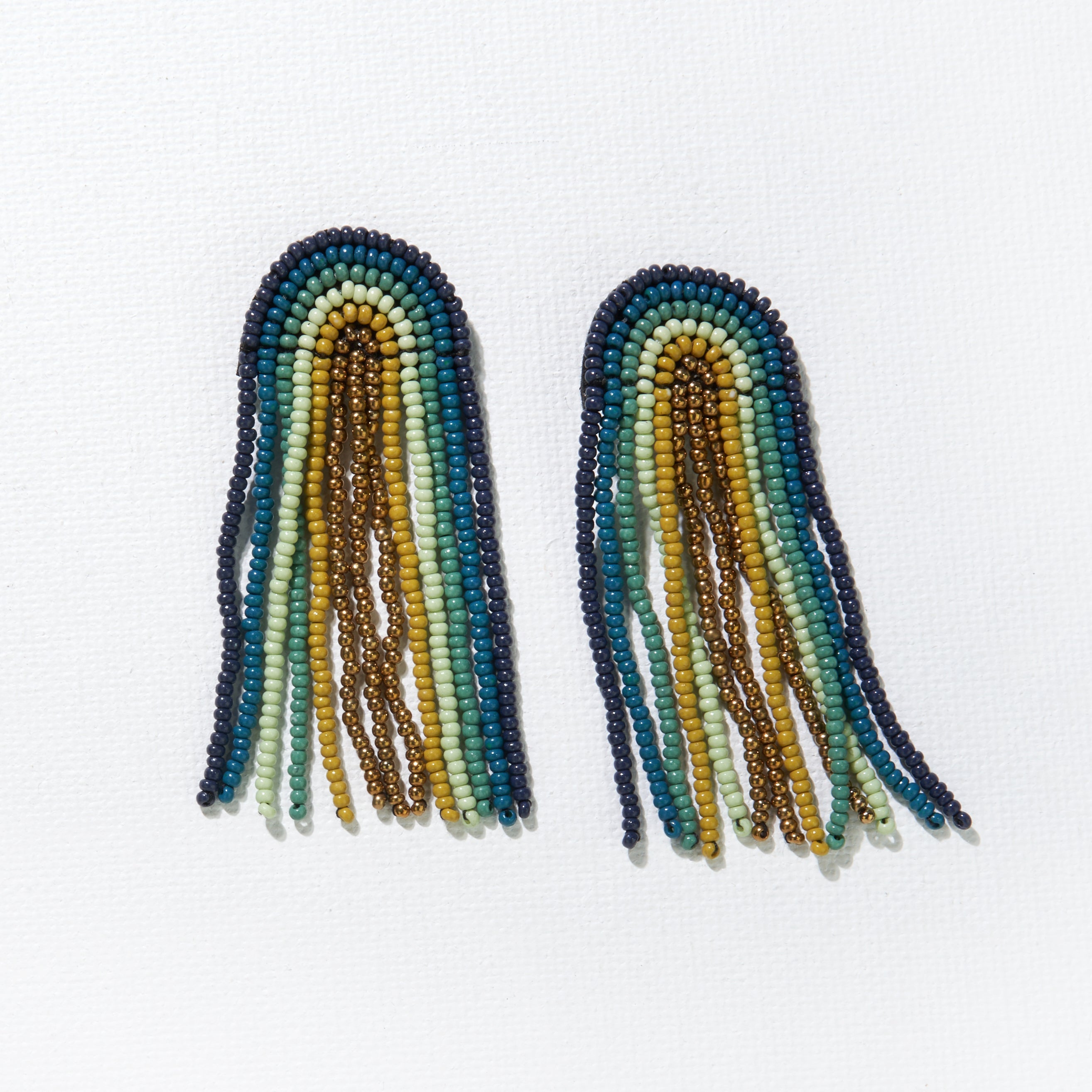 Rainbow Fringe Seed Bead Earrings