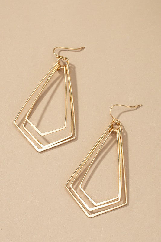 Triple Kite Flat Wire Earrings