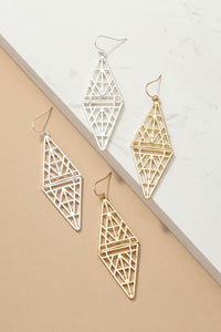 Linked Aztec Triangle Earrings