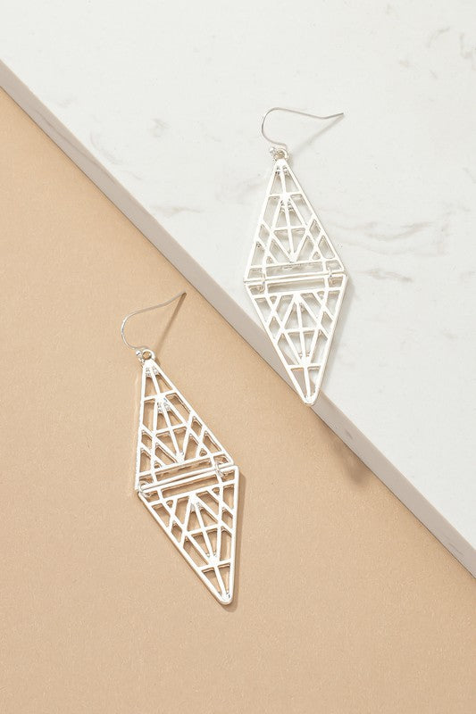 Linked Aztec Triangle Earrings
