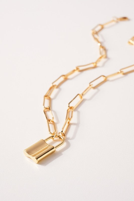 Chain Link Lock Necklace