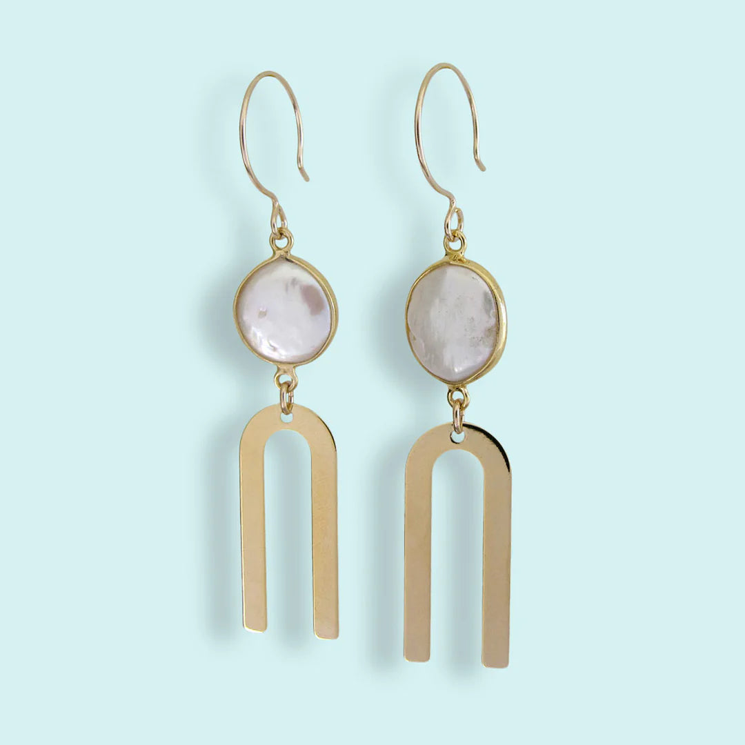 Pearl and Arc Earrings FINAL SALE