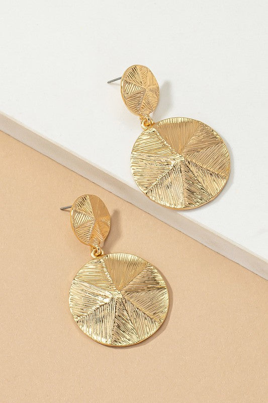 Textured Double Disk Earrings